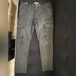 Men's Black Cargo Jogger Pants - Casual Utility Style